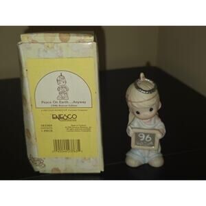 Precious Moments Peace On Earth Anyway 1996 Annual Ornament 183369 With Box